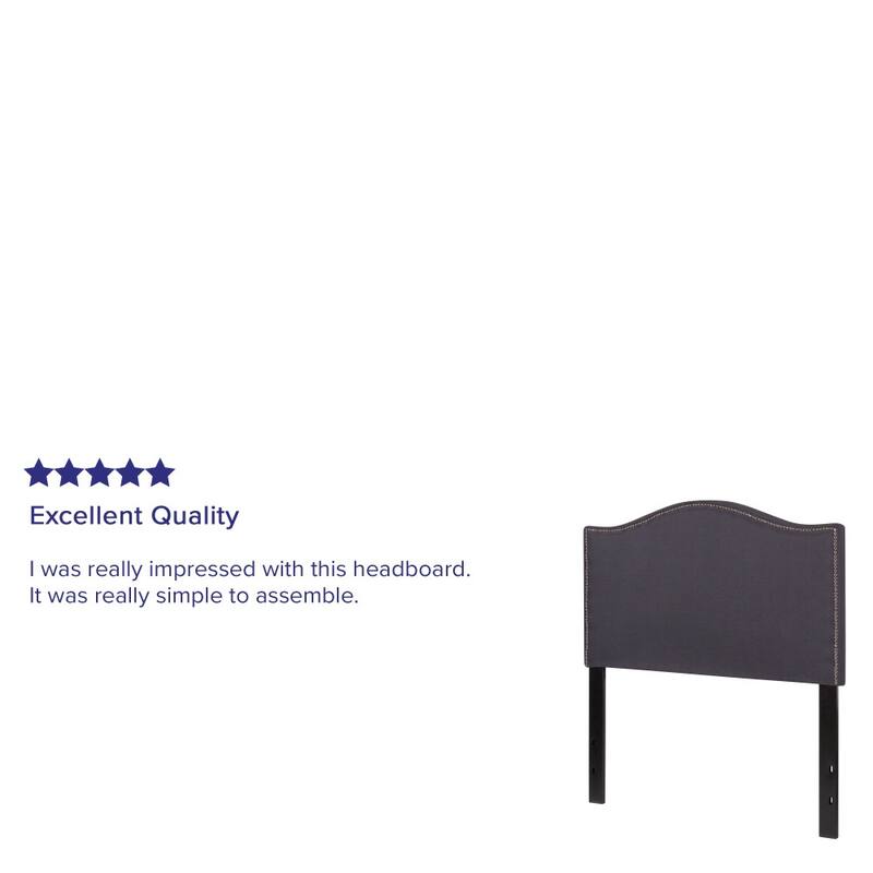 Arched Upholstered Headboard with Nailhead Trim