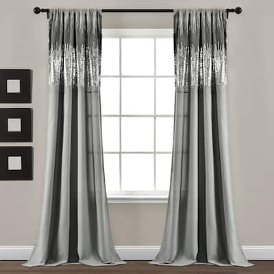 Lush Decor Shimmer Sequins Window Curtain Panel Pair - 84" x 42" - 84" x 42"