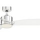 preview thumbnail 3 of 12, Fanimation SculptAire 52 inch Indoor/Outdoor Ceiling Fan with LED Light Kit and Remote - Chrome with Clear Blades