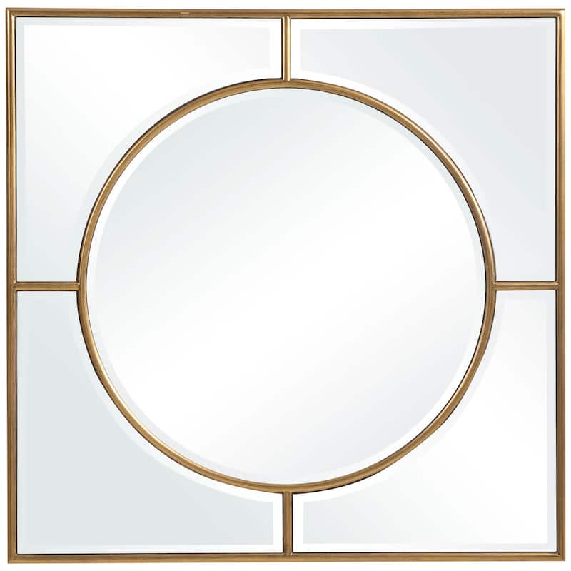Beveled Square Wall Mirror - 48" - Gold