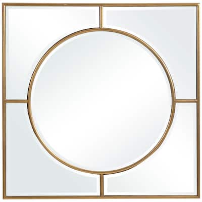 Beveled Square Wall Mirror - 48" - Gold