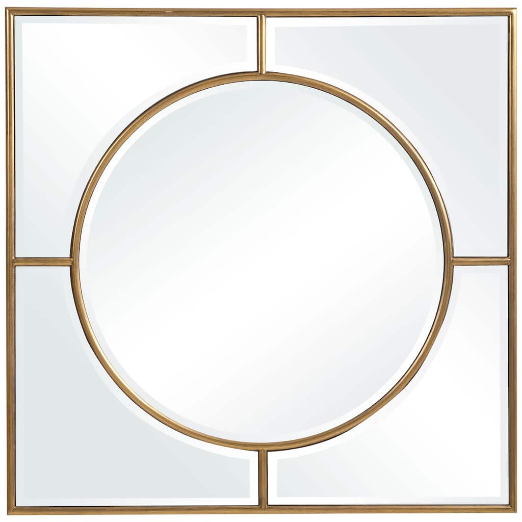 Beveled Square Wall Mirror - 48" - Gold