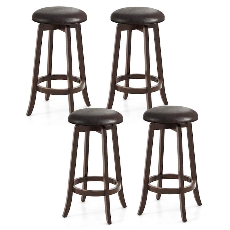 2/4PCS Swivel Bar Stools Backless Round Bar Height Stools - Set of 4