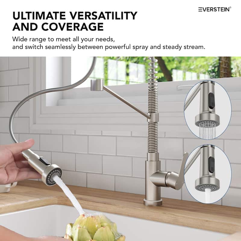 Kitchen Sink Faucet with Pulldown Sprayer Single Handle Spring Pulldown Kitchen Faucet