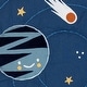 preview thumbnail 3 of 7, Lambs & Ivy Milky Way Blue/Gray Space Galaxy 4-Piece Nursery Baby Crib Bedding Set
