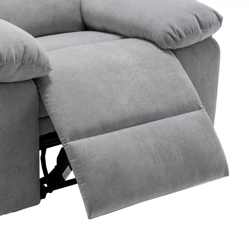 Ergonomic Electric Recliner Chair Velvet Single Sofa Recliner Chair with 8 Point Vibration Massage, Heating and Side Pocket