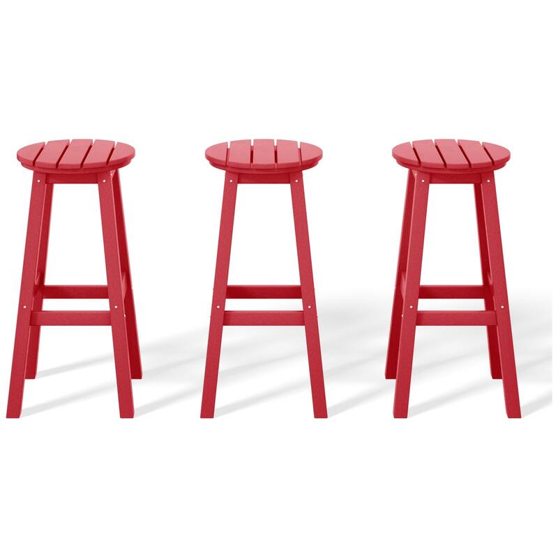 Laguna Hdpe All Weather Outdoor Patio 29" Round Bar Stool (Set Of 3)