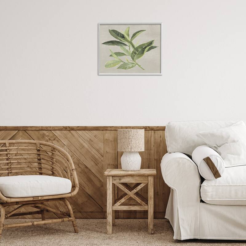 Stupell Green Tea Plant Leaf Framed Giclee Art Design By Lanie Loreth