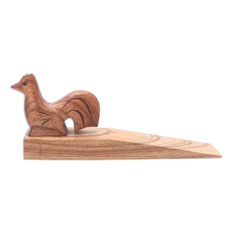 Novica Handmade Farmyard Chick Wood Door Stop