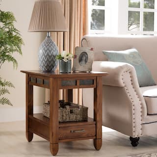 Rustic Oak End Table