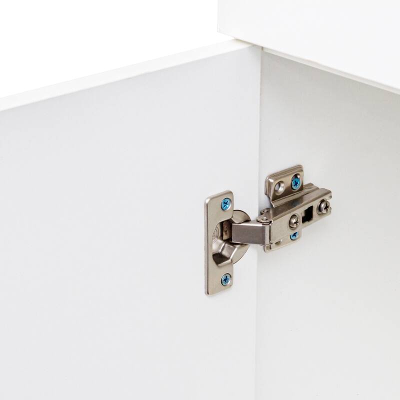 43.31 in. W White Barber Stations Beauty Equipment Set with Mirror