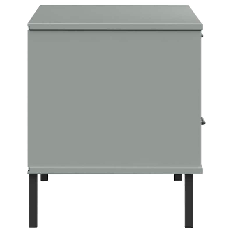 vidaXL TV Stand TV Console TV Console with Metal Legs Solid Wood Pine OSLO - 41.7" x 15.7" x 18.3"