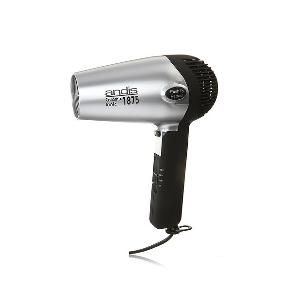 Andis 1875-Watt Fold-N-Go Ionic Hair Dryer , Silver/Black (80020)