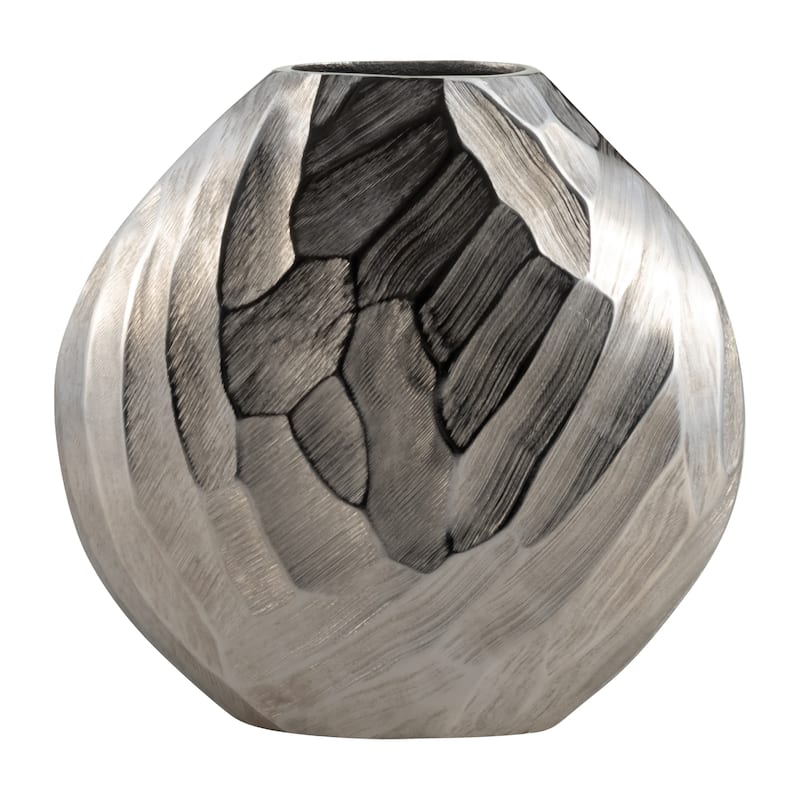 Sagebrook Home Contemporary Hammered Metal Vase - 11"x4"x10" - Silver