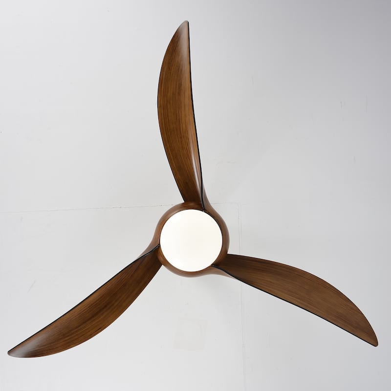 Sofucor 52" Solid Wood/ABS Noiseless Ceiling Fan with Dimmable Light Optional and Remote, 6-Speed Reversible, Smart Optional