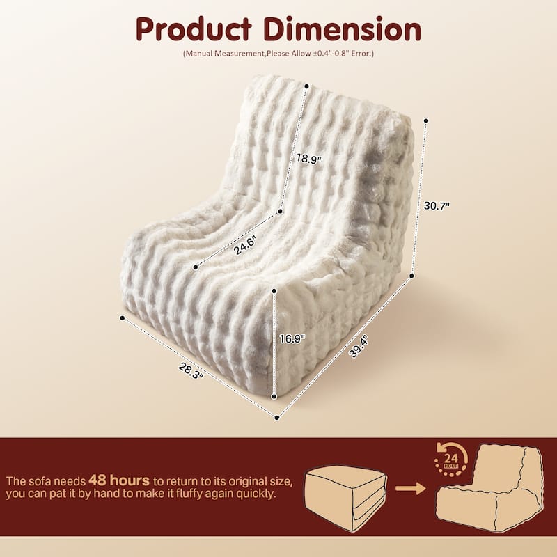 OVIOS Cloud-Like Plush Bean Bag Chair (Reinforced Pile Edition)