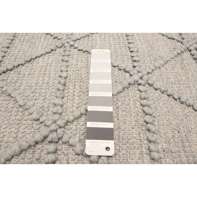 ECARPETGALLERY Braid weave Sienna Grey Wool Rug - 5'2 x 7'3