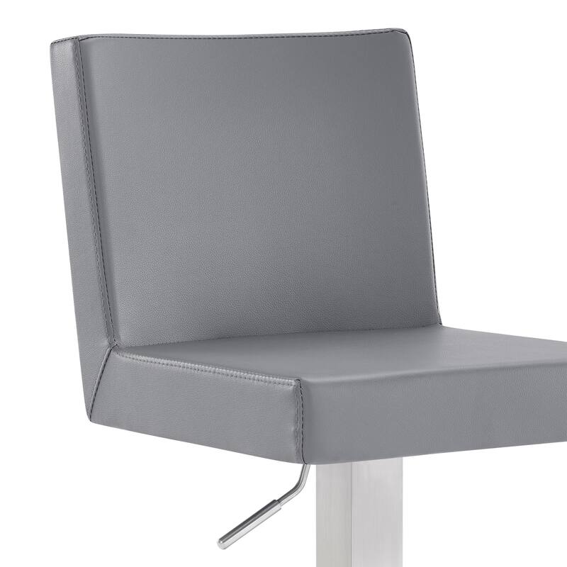 Strick & Bolton Callcott Contemporary Faux Leather and Metal Swivel Bar Stool
