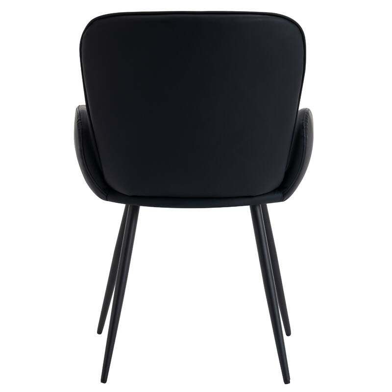 Set of 2 Cat-Scratch Resistant Dining Chairs with Gold Metal Legs