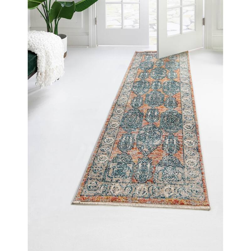 Traditional Nixa Collection Area Rug - 2'11"x16'5" - Brick Red
