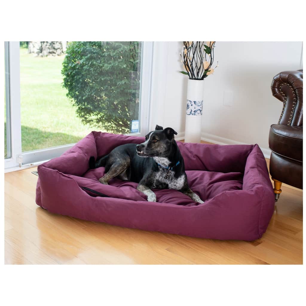 Bolstered Dog Bed, Burgundy