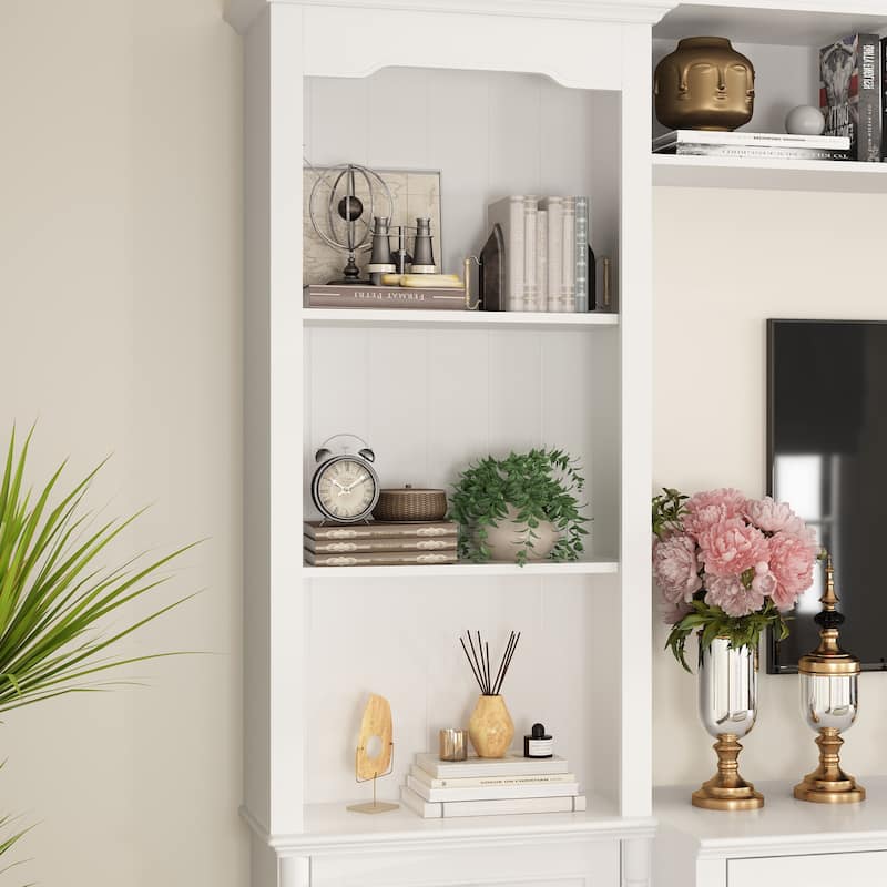 104.3"x82.3" Complete Entertainment Wall Unit White TV Stand Display