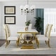 preview thumbnail 84 of 193, 65 inch Faux Marble Dining Table Set with Boucle Dining Chairs