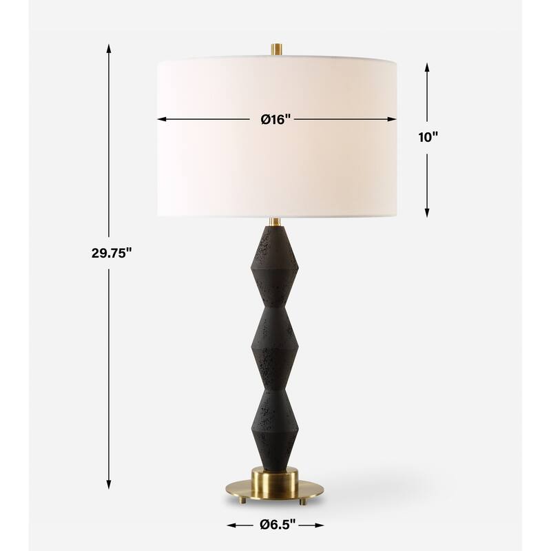 Uttermost Threefold Black Stone Table Lamp - 29.75'' H X 16'' W X 16'' D