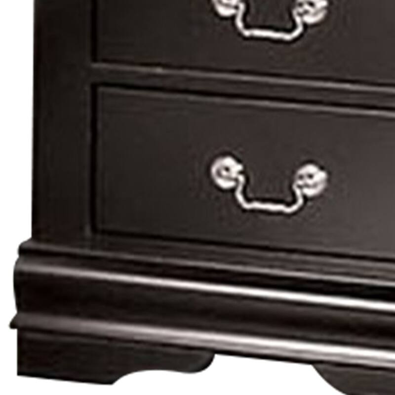 Black 2 Drawer 15.5 in. W Nightstand with Sturdy Hardware and Ample Storage