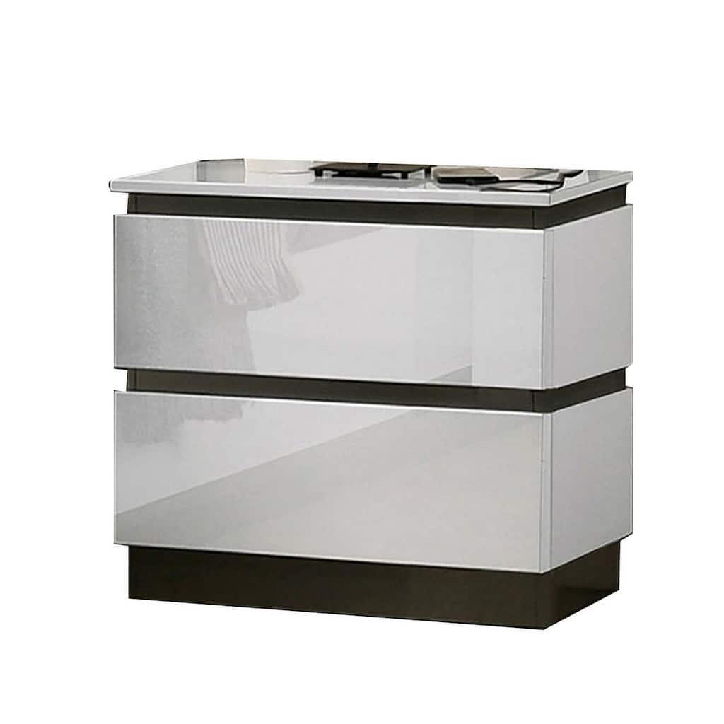 White 2 Drawer 22.87 in. W Nightstand with Sturdy Hardware and Ample Storage