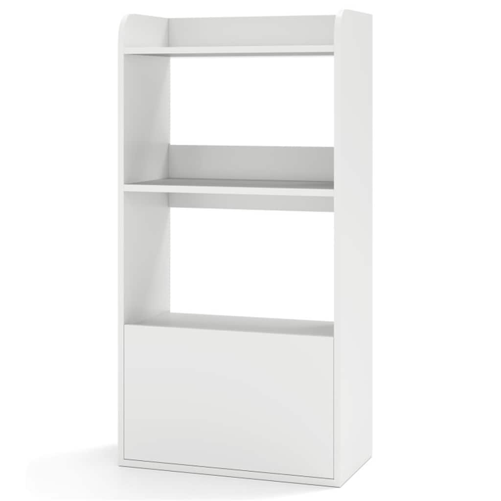 Wooden Bookshelf with Drawer 3 Tier Storage Shelf for Living Room Office Study Durable Engineered Wood Organizer