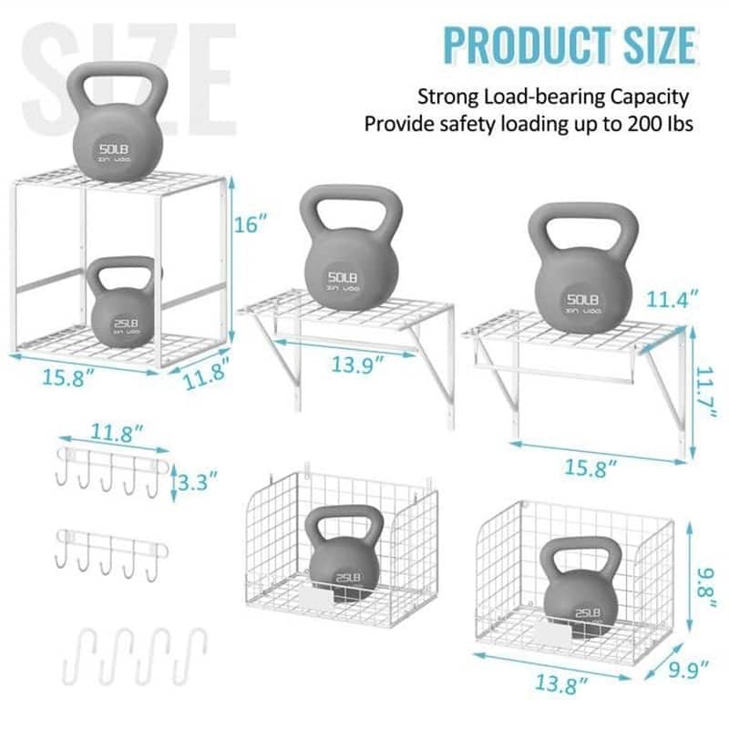 3 Pack Laundry Room Shelves Wall Mounted - 15.8"D x 11.8"W x 16"H