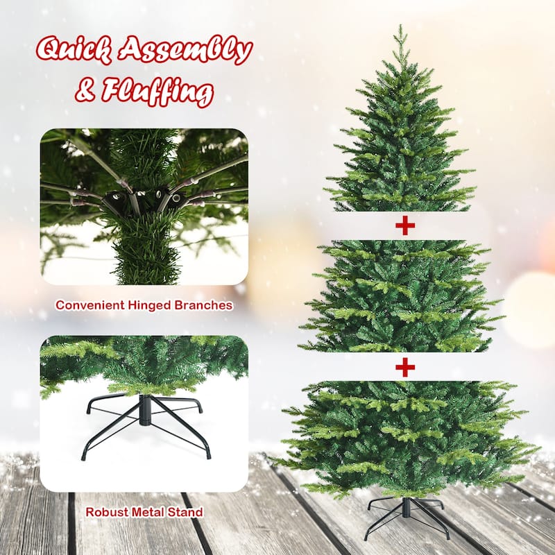 Gymax 6/7/8 FT Pre-lit Artificial Christmas Tree w/ APP Control & 15