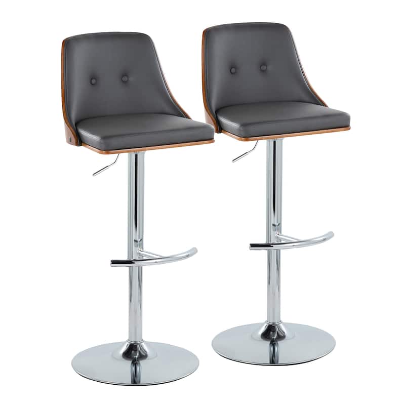 Carson Carrington Oscar Adjustable Bar Stool with Rounded T Footrest (Set of 2)