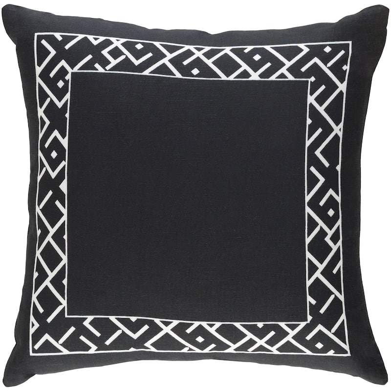 Decorative Yonge Black 18-inch Throw Pillow Cover