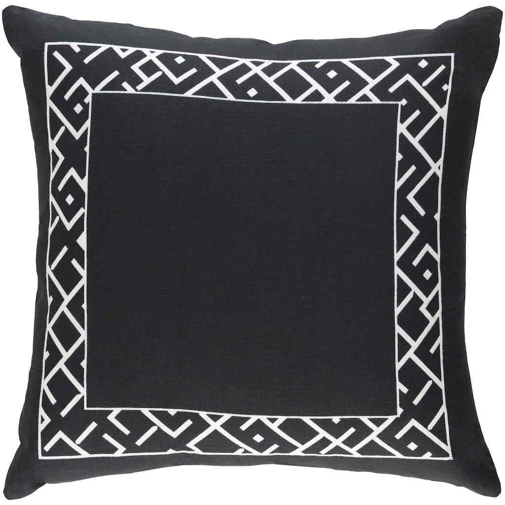 Decorative Yonge Black 18-inch Throw Pillow Cover