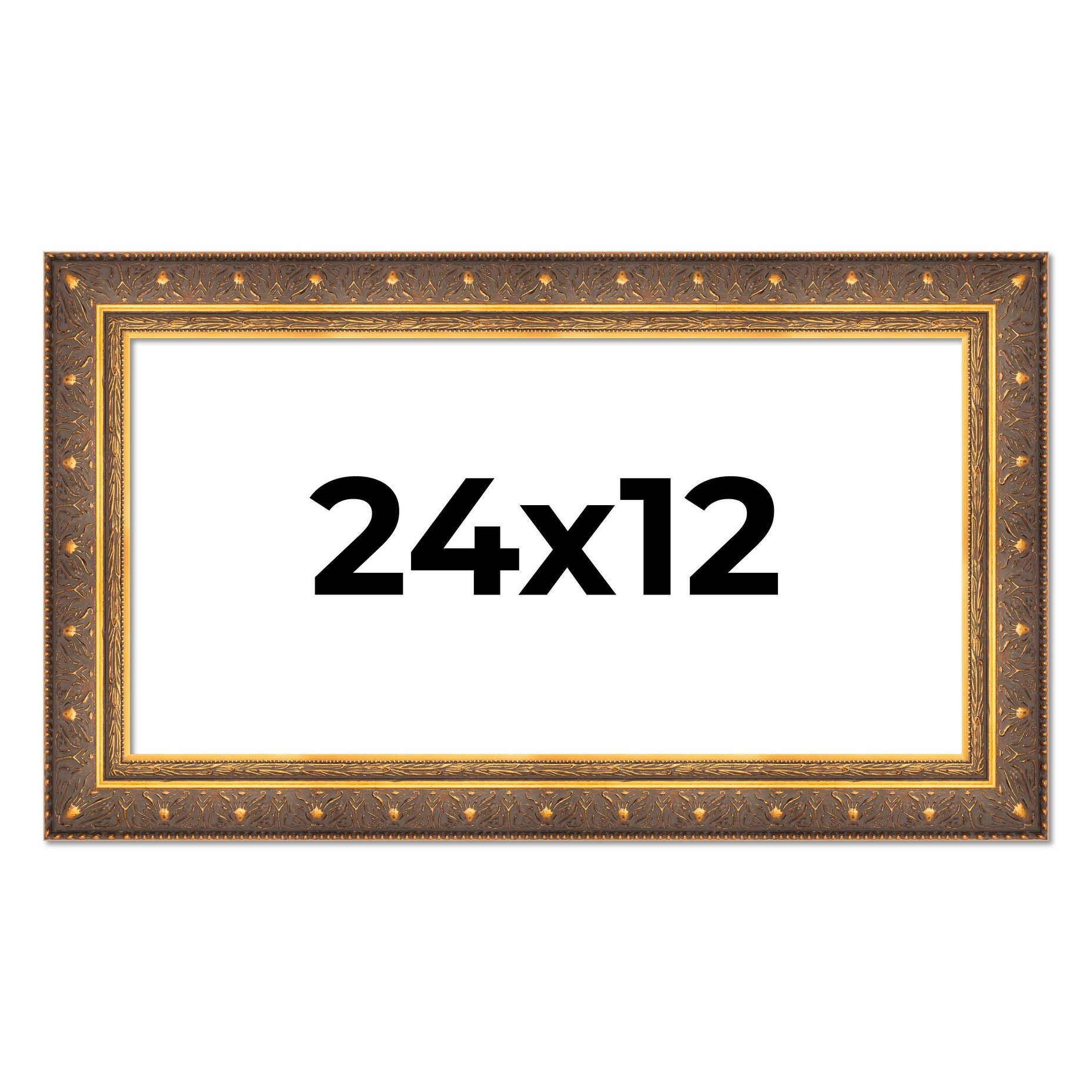 24x12 Frame Gold Real Wood Picture Frame inches Interior Frame Depth 1 inches Museo Bronze Ornate Photo Frame with UV Acrylic