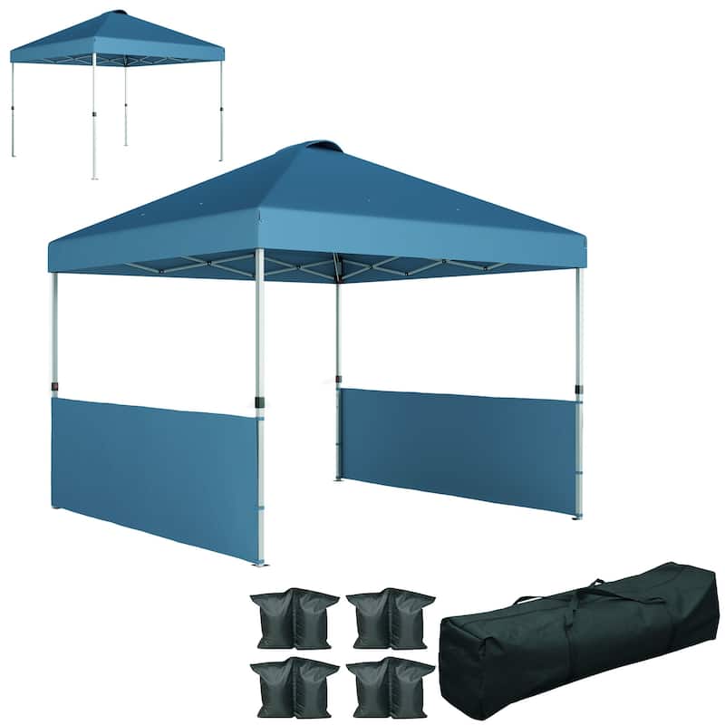 GDFStudio - 10x10 ft Pop-Up Outdoor Canopy Tent with Adjustable Height & Sidewalls