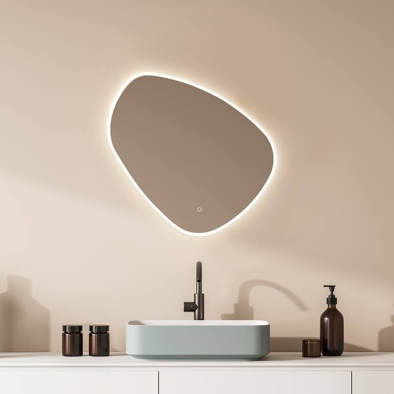 Altair Rasso Novelty Frameless Modern Bathroom Vanity LED Lighted Wall Mirror