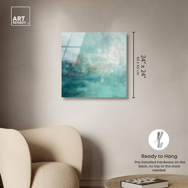Green Blue I Acrylic by Art Remedy, Ready to Hang