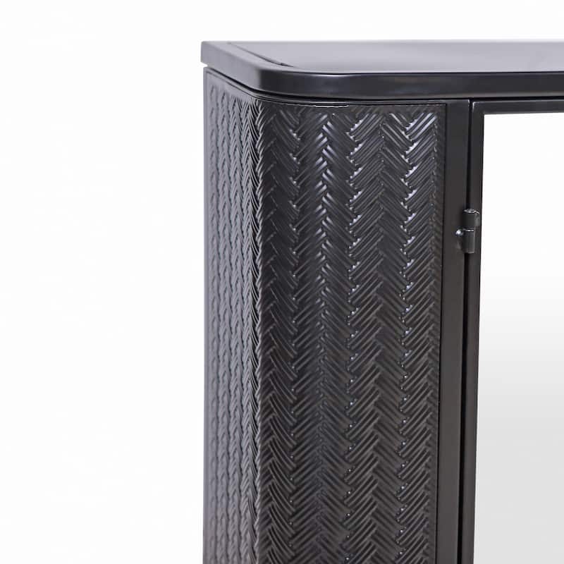 Wall-Mounted Bathroom Cabinet with Mirror,2 Mirrored Doors & Open Shelf,for Vanity,Toilet & Over-the-Sink