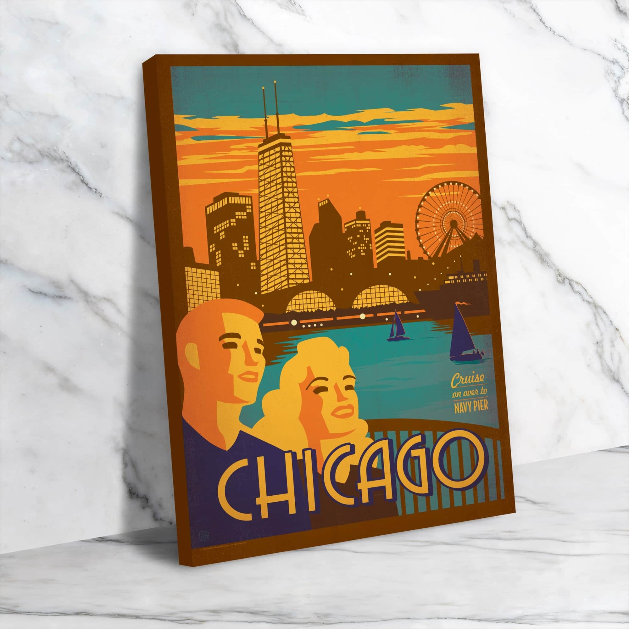 Chicago Navy Pier by Anderson Design Group Wrapped Canvas ...