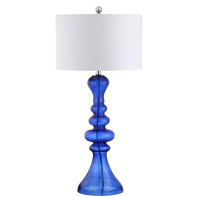 Alba 35" Curved Glass LED Table Lamp, Mercury Glass by JONATHAN Y