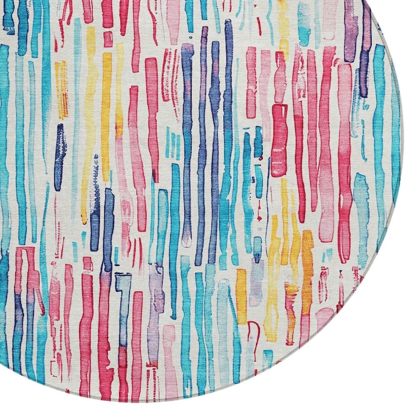 HomeRoots Striped Modern Rectangle Outdoor Rug