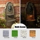 preview thumbnail 7 of 13, Glitzhome 31.75"H LED 3-Tier Oversized Resin Lion Outdoor Waterfall Fountain