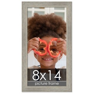 8x14 Distressed/Aged Contrast Grey Complete Wood Picture Frame with UV ...