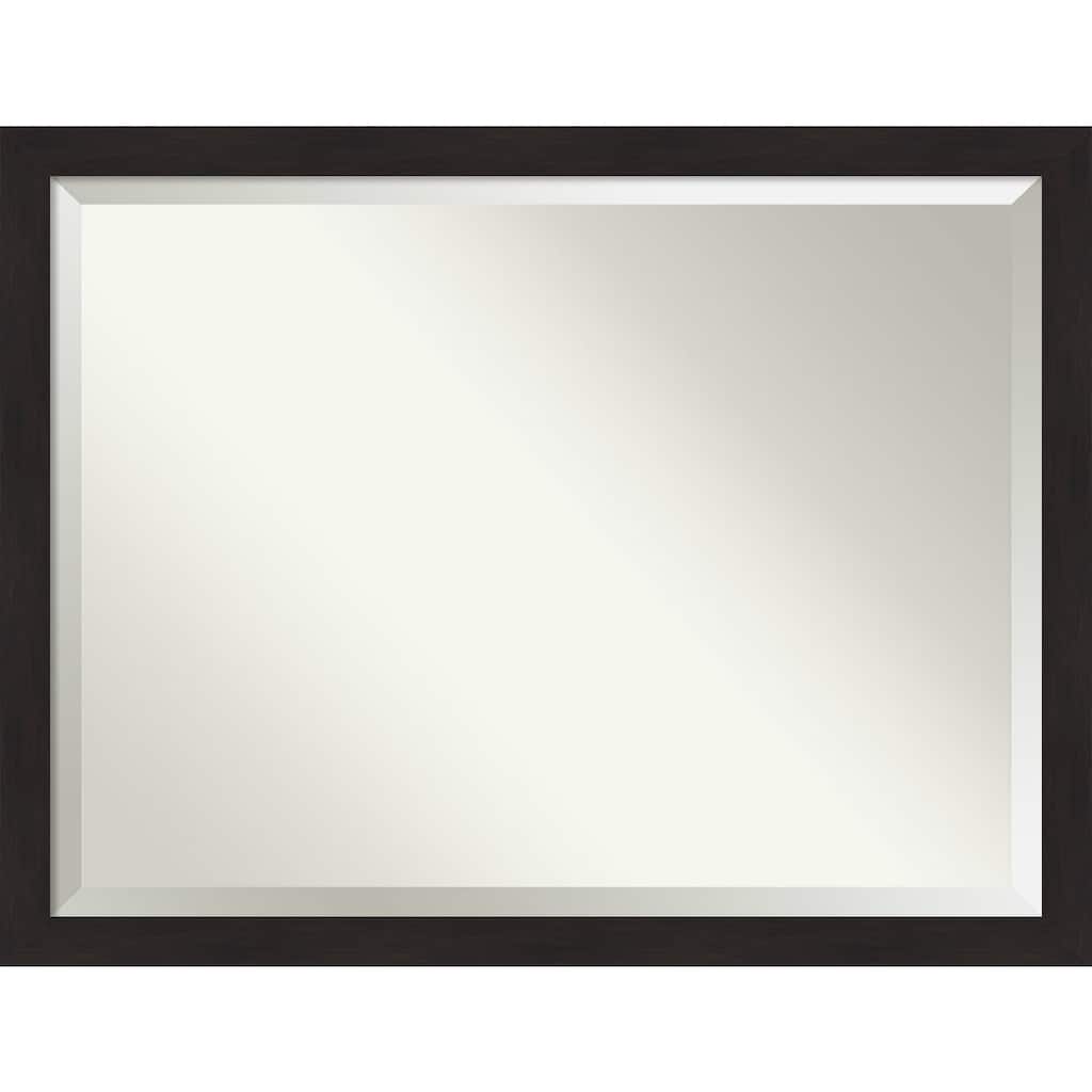 Beveled Bathroom Wall Mirror - Furniture Espresso Narrow Frame