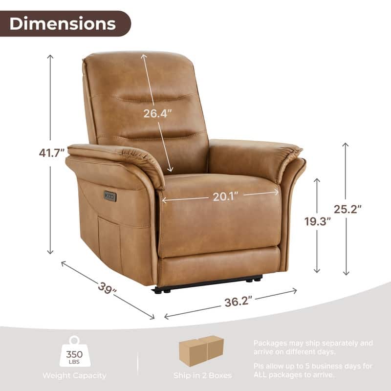Spruce & Spring Dual Motor Zero Gravity Power Recliner with Power Headrest
