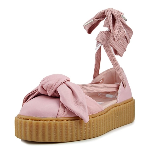 Open Toe Leather Pink Platform Sandal 