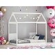 preview thumbnail 19 of 23, Wooden Twin Size House Bed, Kids Bed with House-shaped Roof White